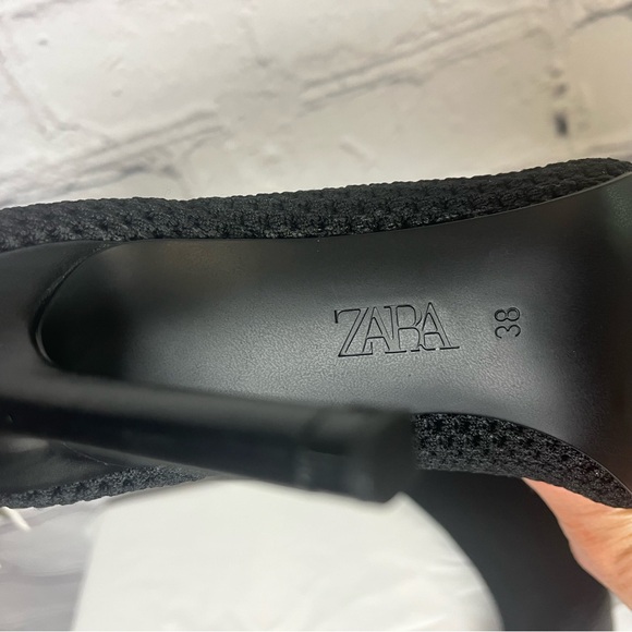 ZARA Black Stiletto Mesh like  Bootie - Picture 5 of 8
